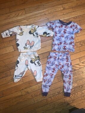 Kids girl spiderman and disney minnie mouse pjs